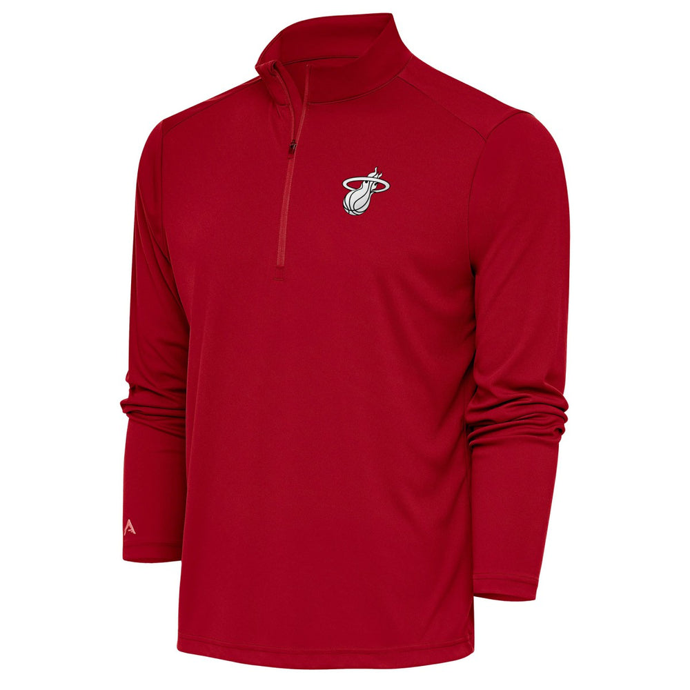 NBA Miami Heat Antigua Metallic Logo Tribute Quarter-Zip Top