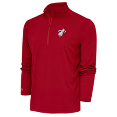 NBA Miami Heat Antigua Metallic Logo Tribute Quarter-Zip Top