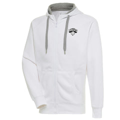 NBA New York Knicks Antigua Metallic Logo Victory Raglan Full-Zip Hoodie