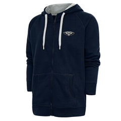 NBA New Orleans Pelicans Antigua Metallic Logo Victory Raglan Full-Zip Hoodie