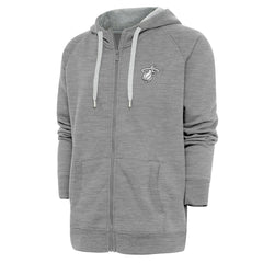 NBA Miami Heat Antigua Metallic Logo Victory Raglan Full-Zip Hoodie