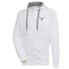 NBA Chicago Bulls Antigua Metallic Logo Victory Raglan Full-Zip Hoodie
