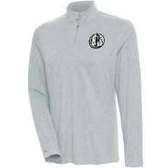 NBA Dallas Mavericks Antigua Women's Brushed Metallic Comfort Quarter-Zip Pullover Top - Heather Gray on sale