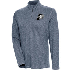 NBA Indiana Pacers Antigua Women's Brushed Metallic Comfort Quarter-Zip Pullover Top - Heather Navy sale