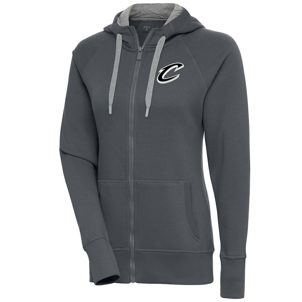NBA Cleveland Cavaliers Antigua Women's Brushed Metallic Victory Full-Zip Hoodie - Charcoal for sale
