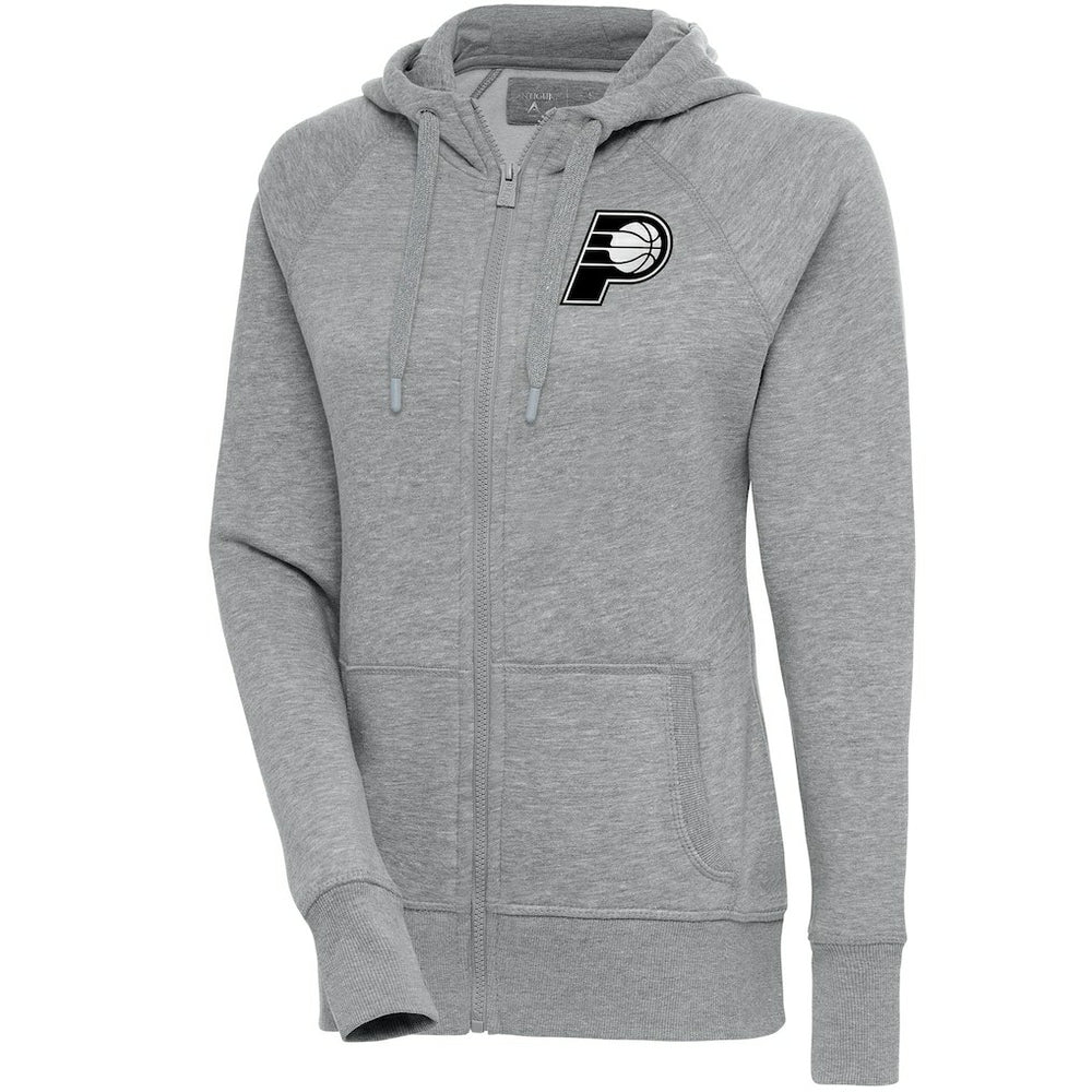 NBA Indiana Pacers Antigua Women's Brushed Metallic Victory Full-Zip Hoodie - Heather Gray for sale