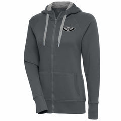NBA New Orleans Pelicans Antigua Women's Brushed Metallic Victory Full-Zip Hoodie - Charcoal sale