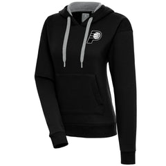 NBA Indiana Pacers Antigua Women's Brushed Metallic Victory Pullover Hoodie - Black shop