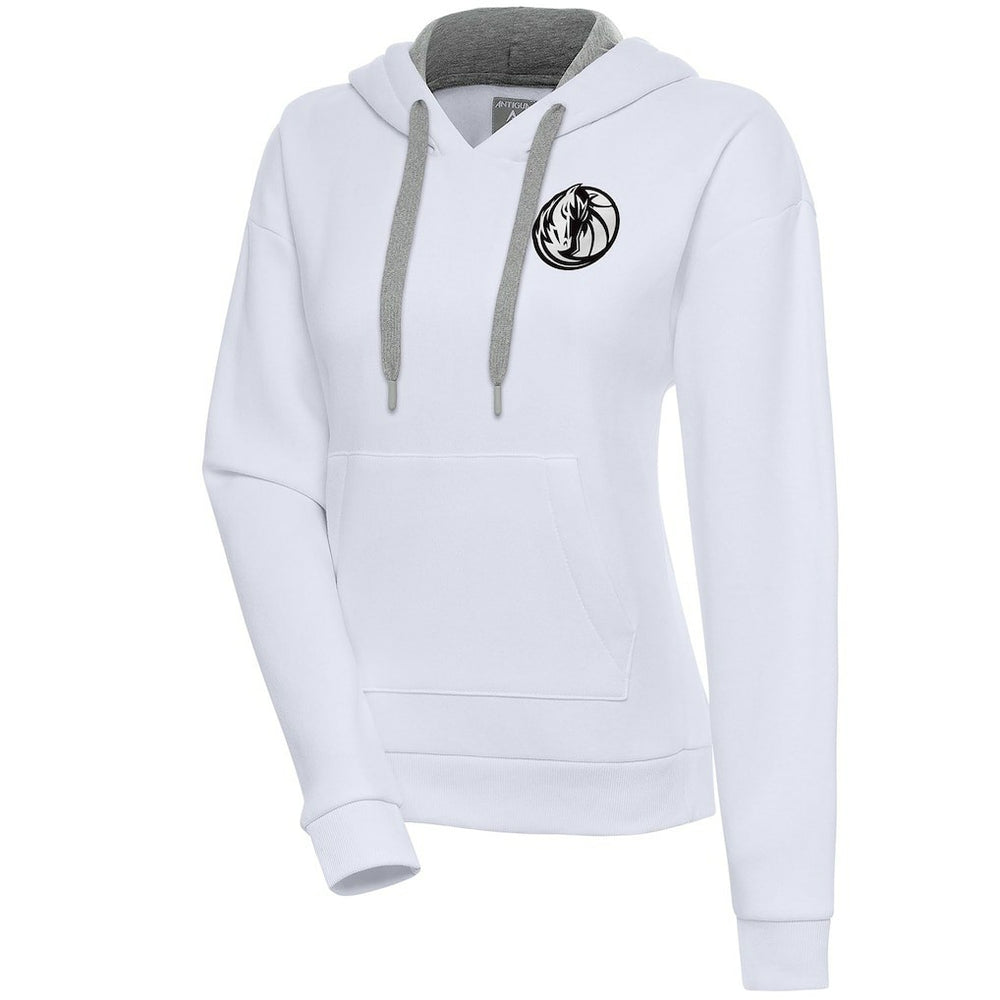 NBA Dallas Mavericks Antigua Women's Brushed Metallic Victory Pullover Hoodie - White shop