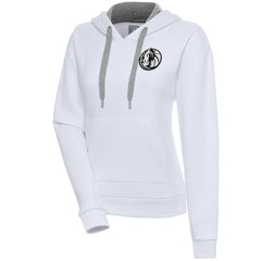 NBA Dallas Mavericks Antigua Women's Brushed Metallic Victory Pullover Hoodie - White shop