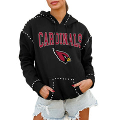 Gameday Couture Women's Oversized Catch the Vibe Studded Pullover Hoodie - Arizona Cardinals