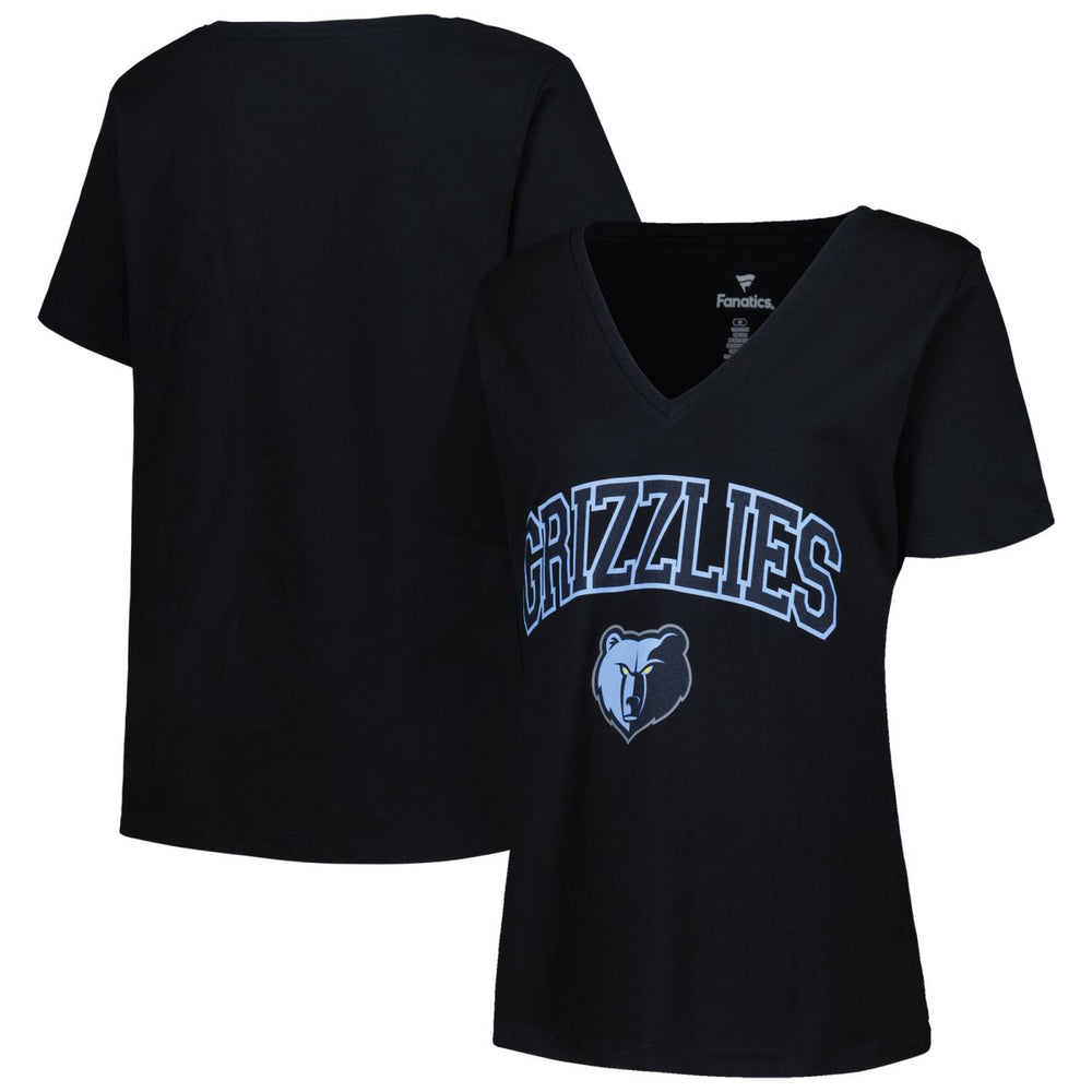 NBA Memphis Grizzlies Profile Women's Plus Size Arch Over Logo V-Neck T-Shirt