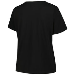NBA Milwaukee Bucks Profile Women's Plus Size Arch Over Logo V-Neck T-Shirt