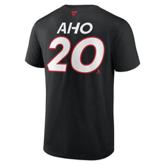 NHL Black Sebastian Aho Carolina Hurricanes Fanatics Authentic Pro Prime Name & Number T-Shirt