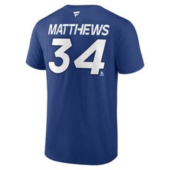 NHL Blue Auston Matthews Toronto Maple Leafs Fanatics Authentic Pro Prime Name & Number T-Shirt
