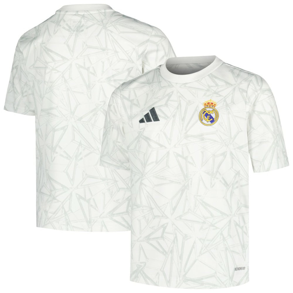 Real Madrid Youth 2024/25 Pre-Match Top - Adidas White
