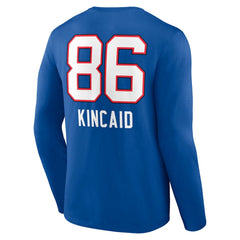 Dalton Kincaid Team Wordmark Player Name & Number Long Sleeve T-Shirt - Buffalo Bills