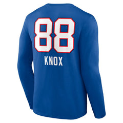 Dawson Knox Team Wordmark Player Name & Number Long Sleeve T-Shirt - Buffalo Bills