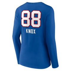 Dawson Knox Women's Team Wordmark Player Name & Number Long Sleeve V-Neck T-Shirt - Buffalo Bills
