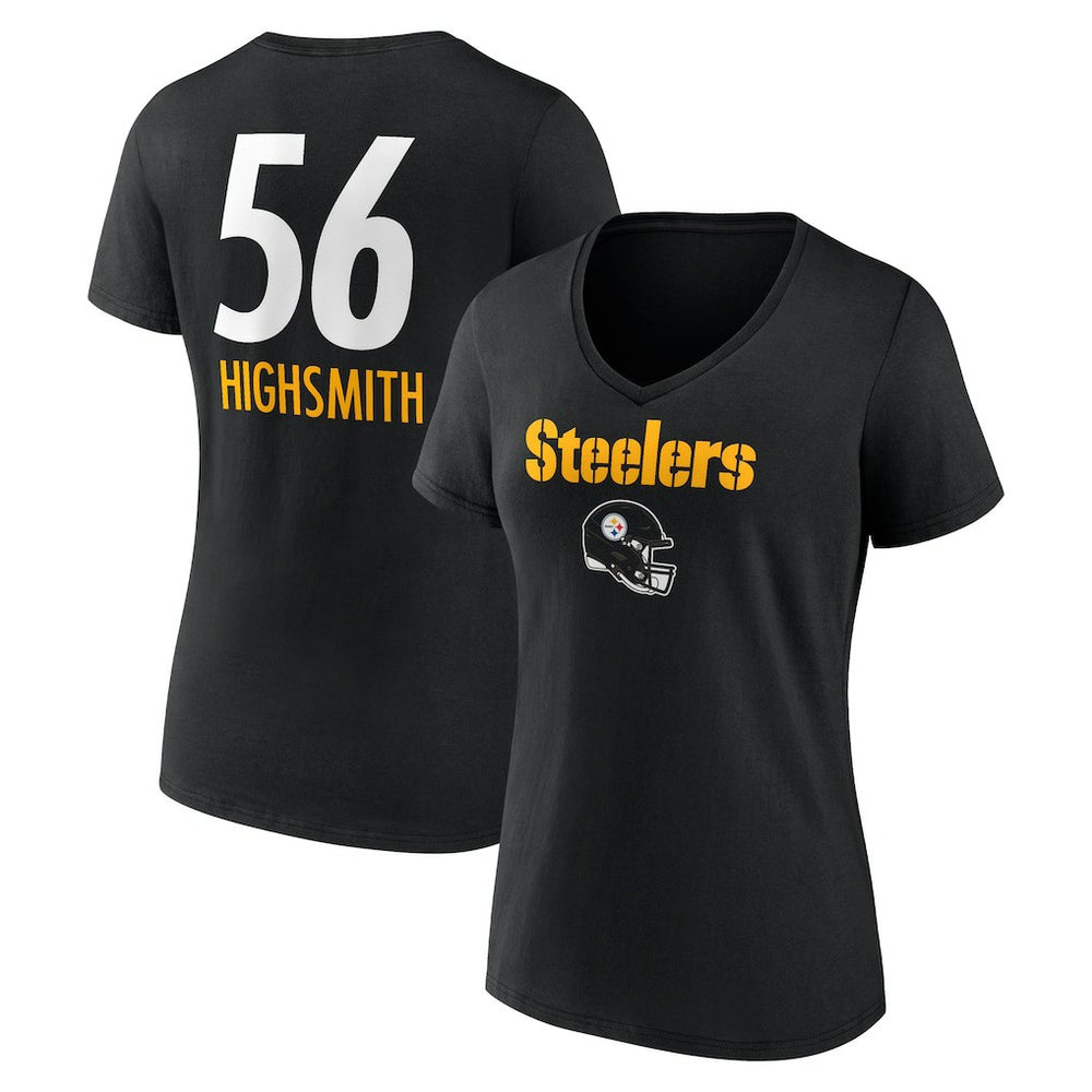 Alex Highsmith Women's Team Wordmark Player Name & Number V-Neck T-Shirt - Pittsburgh Steelers