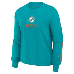 Women's Boxy Long Sleeve T-Shirt - Miami Dolphins