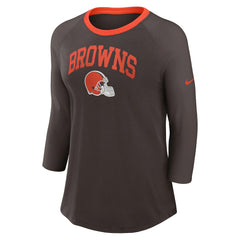 Women's 3/4 Sleeve Raglan Fashion Top - Cleveland Browns