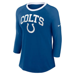 Women's 3/4 Sleeve Raglan Fashion Top - Indianapolis Colts