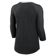 Women's 3/4 Sleeve Raglan Fashion Top - Las Vegas Raiders