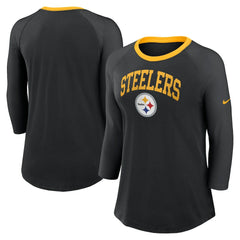Women's 3/4 Sleeve Raglan Fashion Top - Pittsburgh Steelers