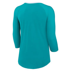 Women's 3/4 Sleeve Raglan Fashion Top - Miami Dolphins