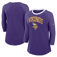 Women's 3/4 Sleeve Raglan Fashion Top - Minnesota Vikings