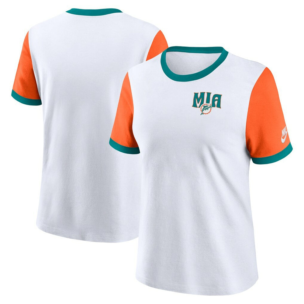 Women's Rewind Ringer T-Shirt - Miami Dolphins