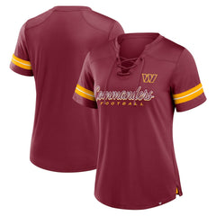 Women's Play Script Lace-Up T-Shirt - Washington Commanders