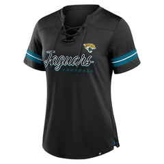 Women's Play Script Lace-Up T-Shirt - Jacksonville Jaguars
