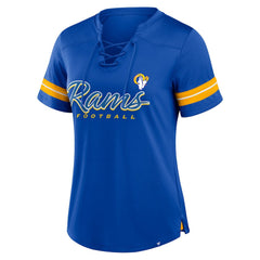 Women's Play Script Lace-Up T-Shirt - Los Angeles Rams