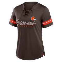 Women's Play Script Lace-Up T-Shirt - Cleveland Browns