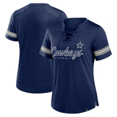 Women's Play Script Lace-Up T-Shirt - Dallas Cowboys