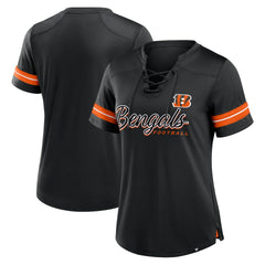 Women's Play Script Lace-Up T-Shirt - Cincinnati Bengals