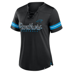 Women's Play Script Lace-Up T-Shirt - Carolina Panthers
