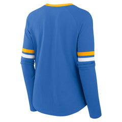 Women's Won and Done Lace-Up Long Sleeve Fashion Top - Los Angeles Chargers