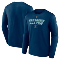 NHL Deep Sea Blue Seattle Kraken Fanatics Authentic Pro Core Primary Long Sleeve T-Shirt