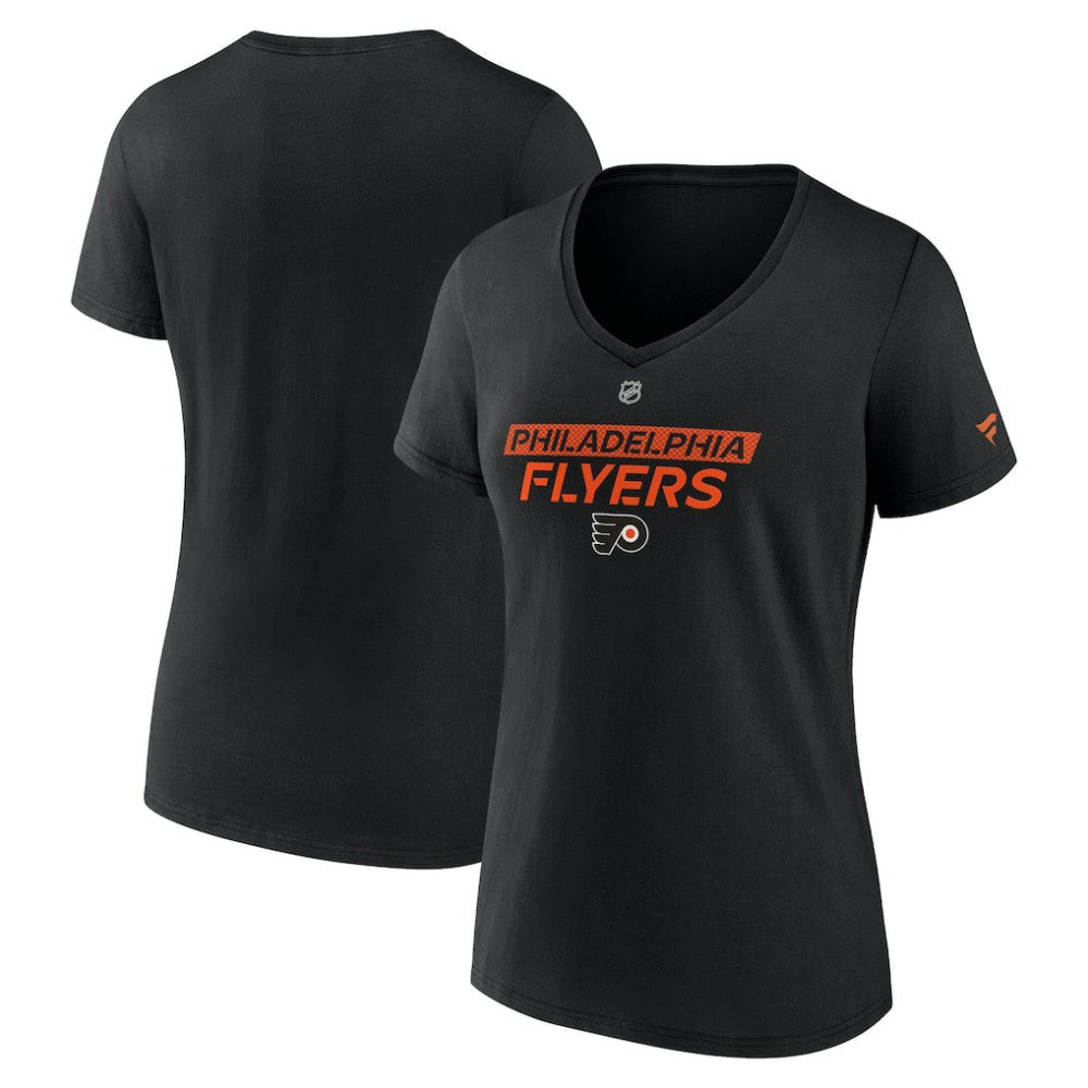NHL Black Philadelphia Flyers Fanatics Women's Authentic Pro Core Primary V-Neck T-Shirt