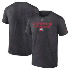 NHL Heather Charcoal Montreal Canadiens Fanatics Authentic Pro Core Primary T-Shirt