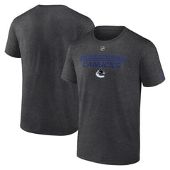 NHL Heather Charcoal Vancouver Canucks Fanatics Authentic Pro Core Primary T-Shirt