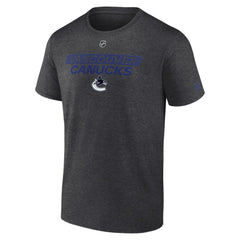 NHL Heather Charcoal Vancouver Canucks Fanatics Authentic Pro Core Primary T-Shirt