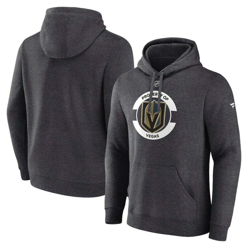 NHL Heather Charcoal Vegas Golden Knights Fanatics Authentic Pro Core Secondary Fleece Pullover Hoodie