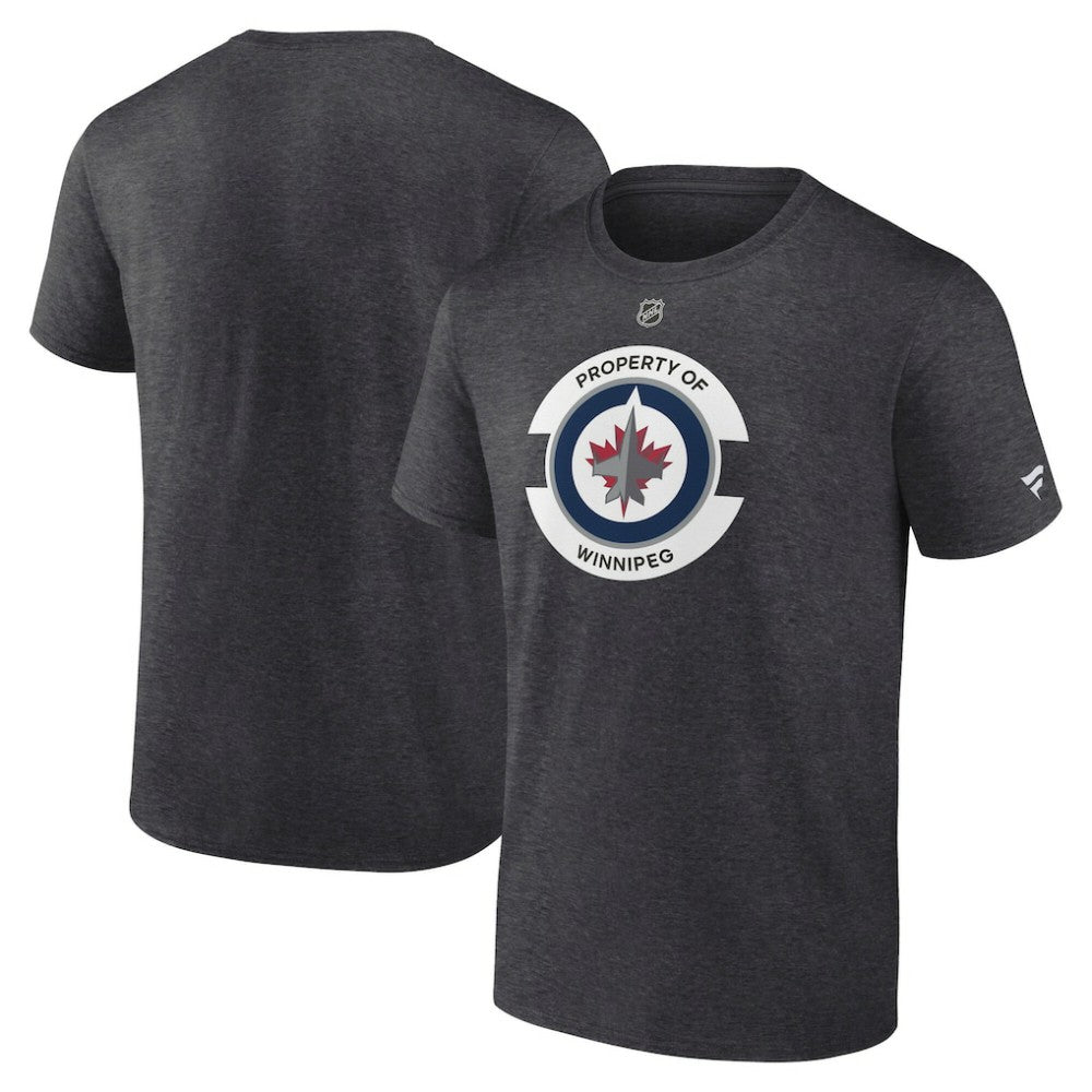 NHL Heather Charcoal Winnipeg Jets Fanatics Authentic Pro Core Secondary T-Shirt