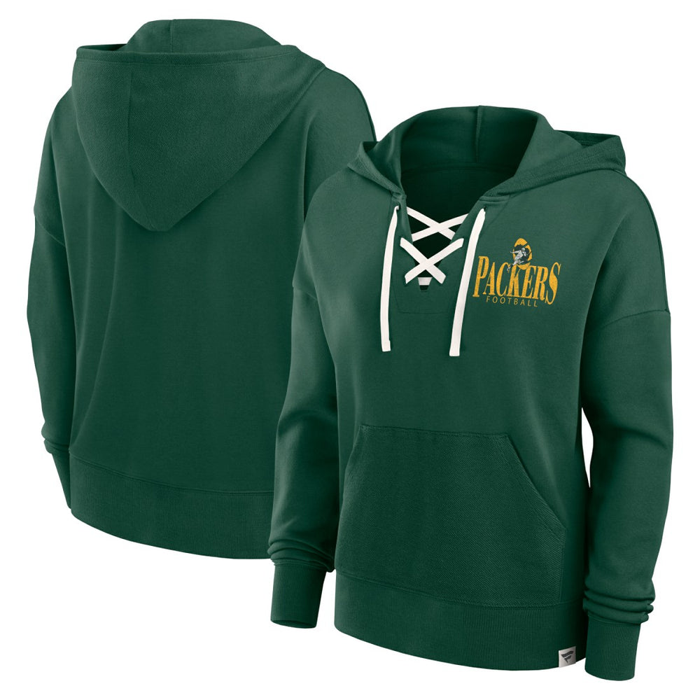 Women's Blitz Left Lace-Up Pullover Hoodie - Green Bay Packers