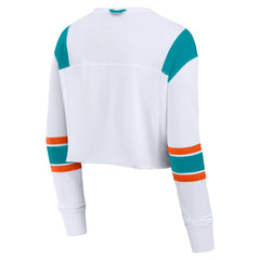 Women's Stretch Cropped Fashion Long Sleeve T-Shirt - Miami Dolphins
