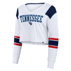 Women's Stretch Cropped Fashion Long Sleeve T-Shirt - Tennessee Titans
